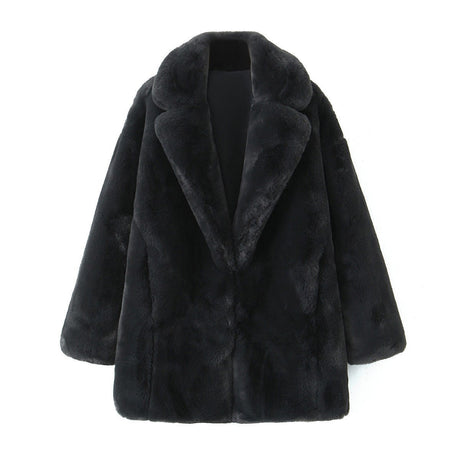 Women's Artificial Fur Overcoat Coat - Weriion