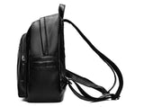 Women's Black PU Leather Adjustable Straps Backpack - Weriion