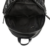 Women's Black PU Leather Adjustable Straps Backpack - Weriion