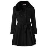 Women's Clothing Slim - Fit Mid - Length Double - Breasted Padded Polyester Coat - Weriion