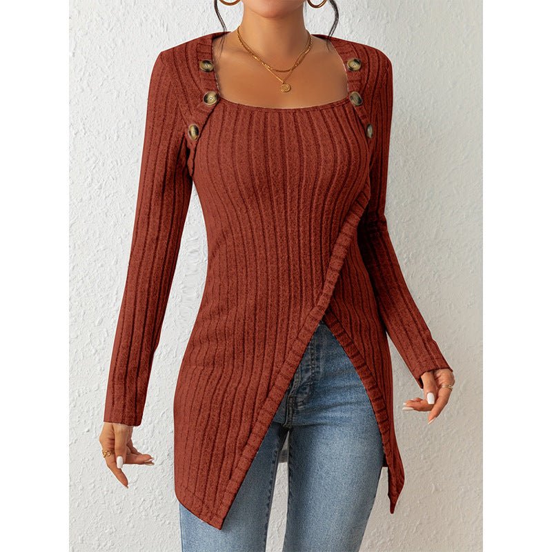 Women's Comfortable Side Slit Long Sweater - Weriion