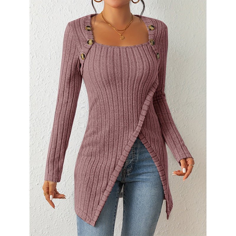 Women's Comfortable Side Slit Long Sweater - Weriion