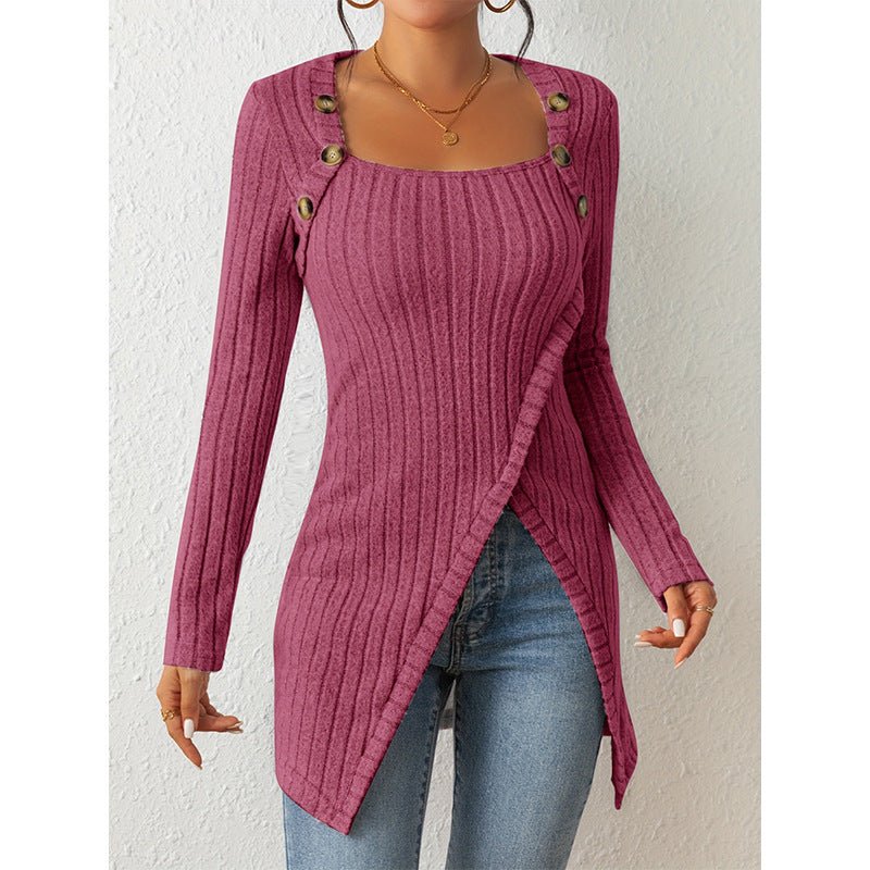 Women's Comfortable Side Slit Long Sweater - Weriion