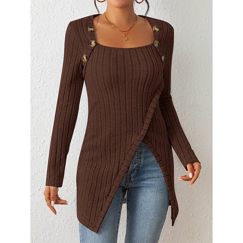 Women's Comfortable Side Slit Long Sweater - Weriion