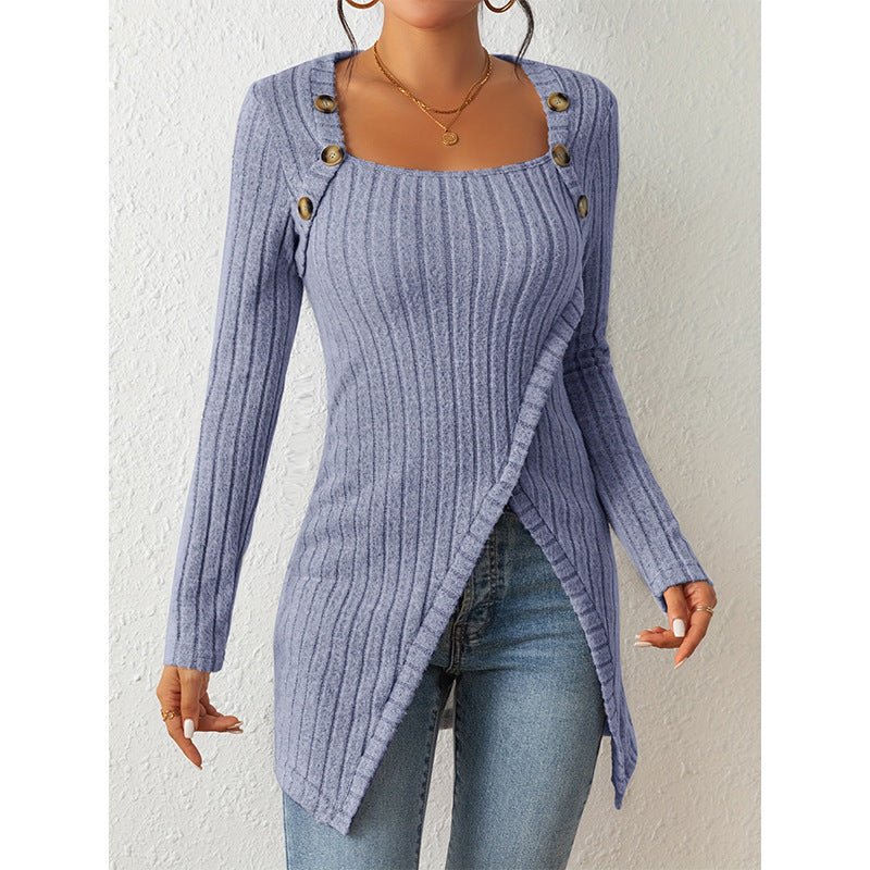 Women's Comfortable Side Slit Long Sweater - Weriion