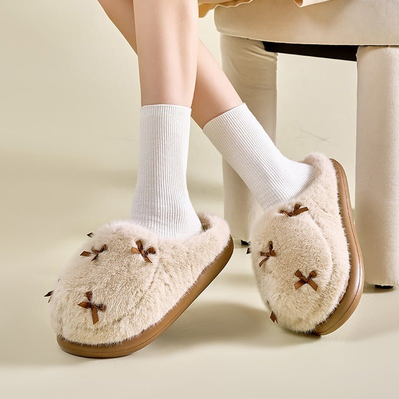 Women's Cute Comfortable Warm Indoor Home Fluffy Plush Slippers - Weriion