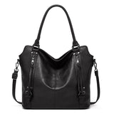 Women's Elegant PU Leather Double Zipper Design Handbags With Shoulder Strap - Weriion