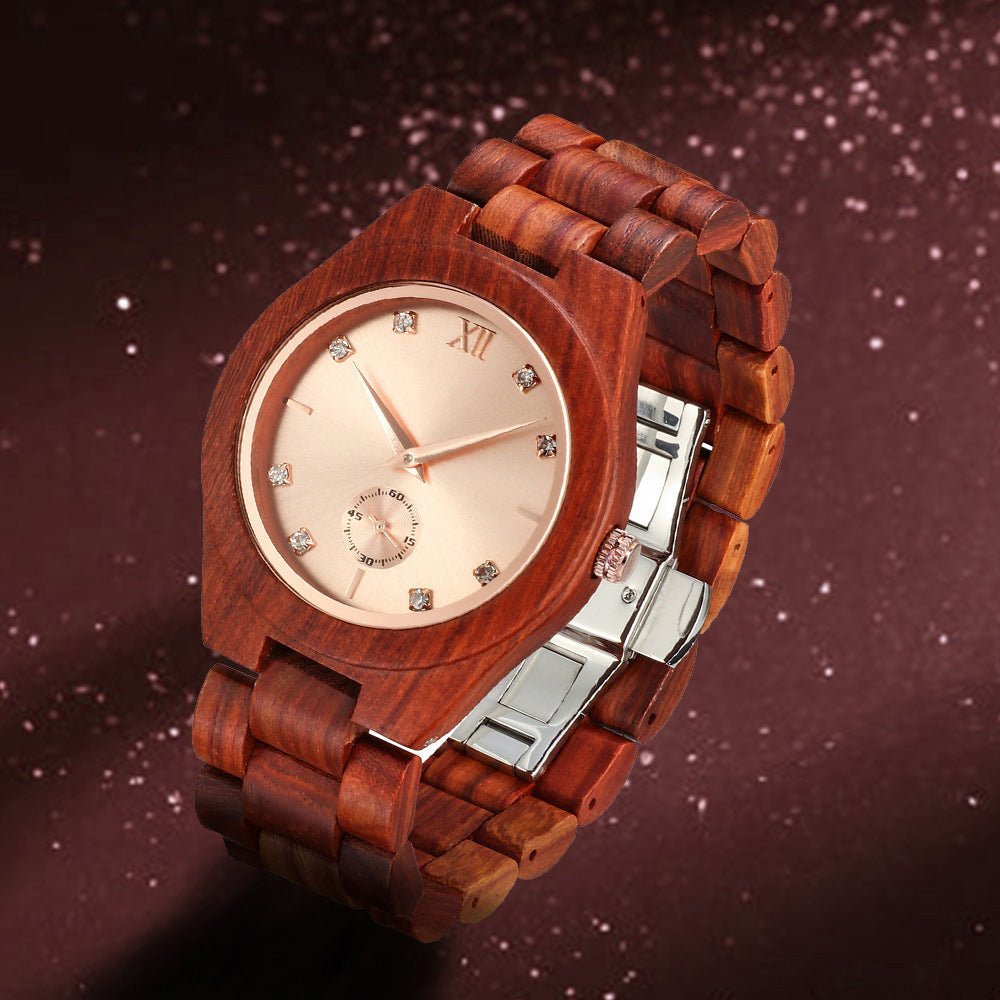 Women's Elegant Quartz Wood Watch - Weriion