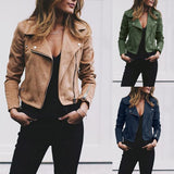 Women's Elegant Slim Fit Leather Jacket - Weriion