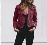 Women's Elegant Slim Fit Leather Jacket - Weriion