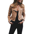 Women's Elegant Slim Fit Leather Jacket - Weriion