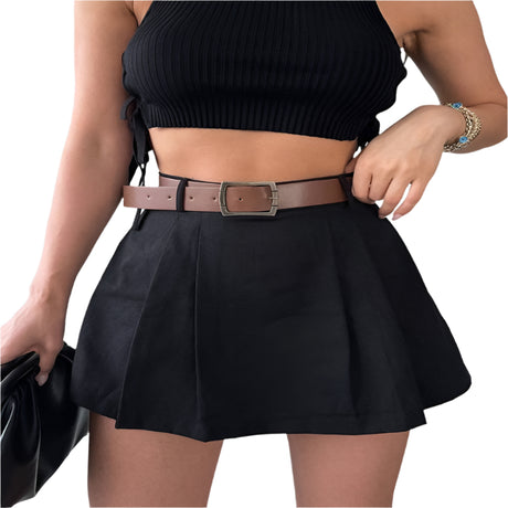 Women's Fashion Solid Color High Waist Skirt - Weriion