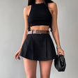 Women's Fashion Solid Color High Waist Skirt - Weriion