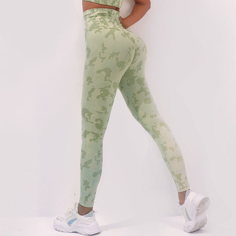 Women's Fitness Camouflage Yoga Pants High Waist Seamless Leggings Butt Lift Tights Gym Exercise Clothing - Weriion