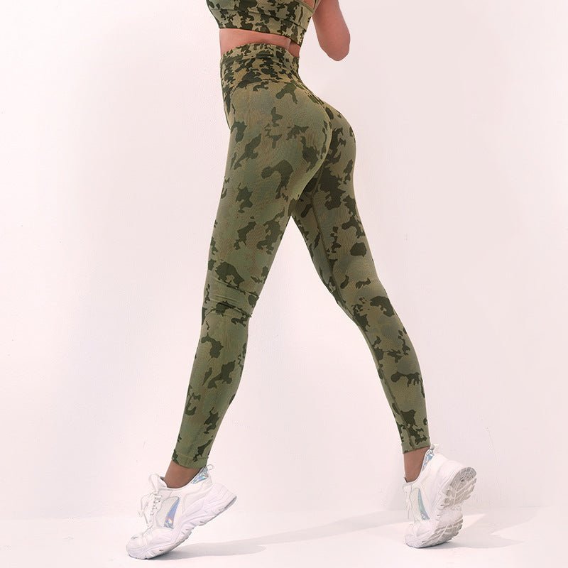 Women's Fitness Camouflage Yoga Pants High Waist Seamless Leggings Butt Lift Tights Gym Exercise Clothing - Weriion