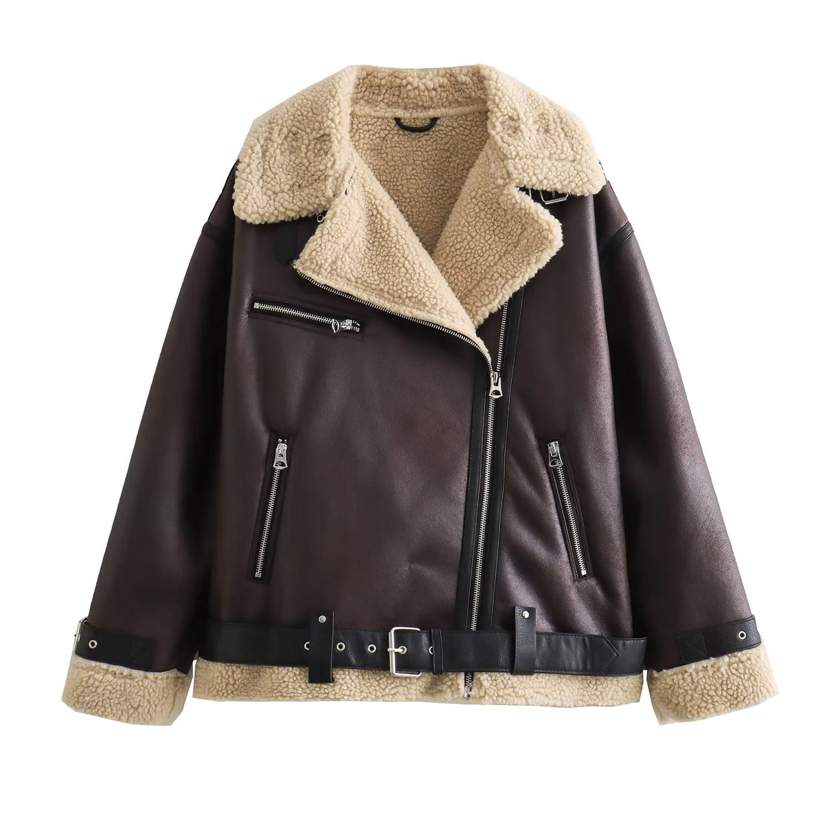 Women's Fur & Leather Jacket - Weriion