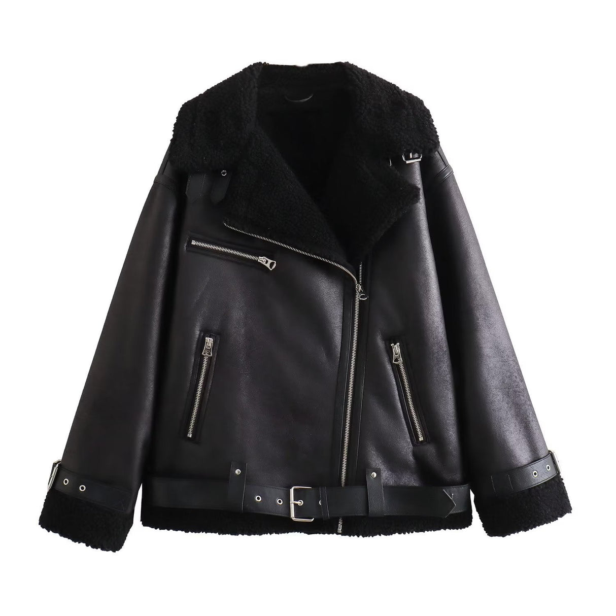 Women's Fur & Leather Jacket - Weriion