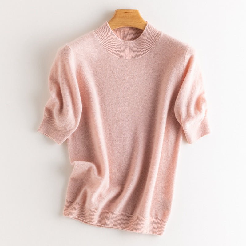 Women's Half Sleeve Cashmere Wool Sweater - Weriion