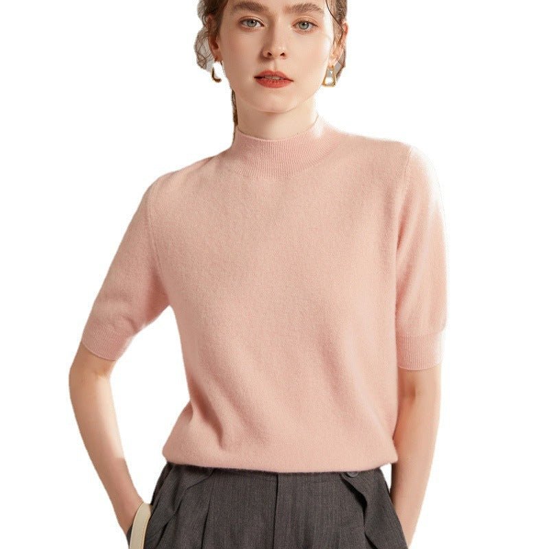 Women's Half Sleeve Cashmere Wool Sweater - Weriion