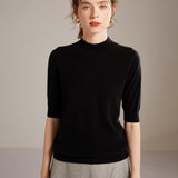 Women's Half Sleeve Cashmere Wool Sweater - Weriion