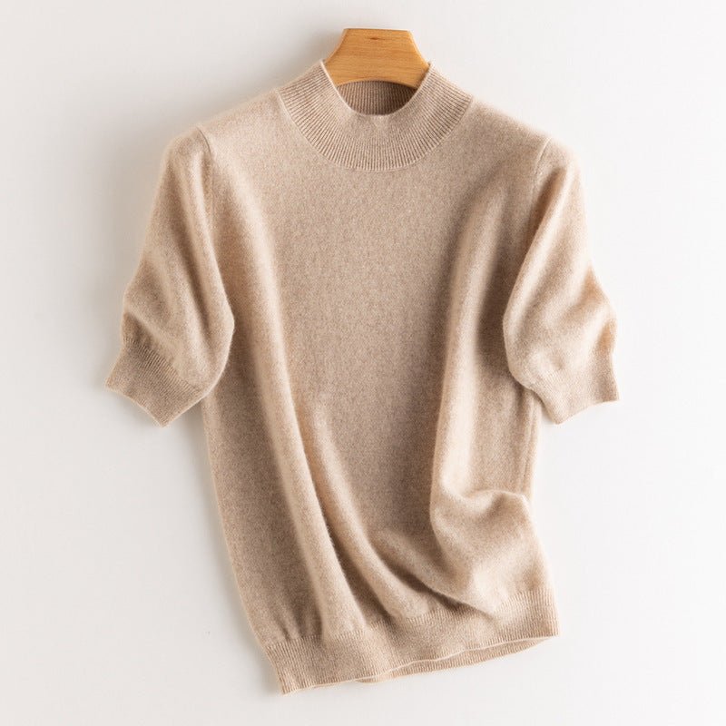 Women's Half Sleeve Cashmere Wool Sweater - Weriion