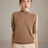 Women's Half Sleeve Cashmere Wool Sweater - Weriion