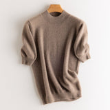 Women's Half Sleeve Cashmere Wool Sweater - Weriion