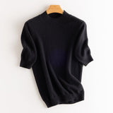 Women's Half Sleeve Cashmere Wool Sweater - Weriion