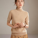 Women's Half Sleeve Cashmere Wool Sweater - Weriion