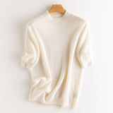 Women's Half Sleeve Cashmere Wool Sweater - Weriion