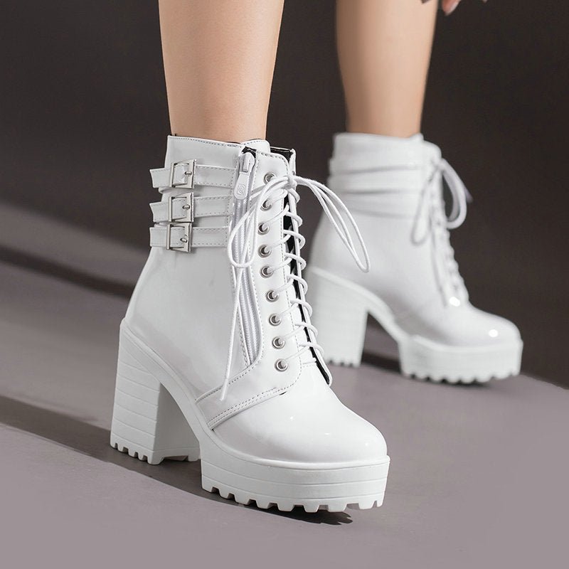 Women's High Heeled Autumn And Winter Boots - Weriion