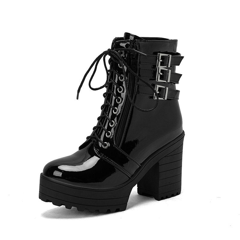 Women's High Heeled Autumn And Winter Boots - Weriion