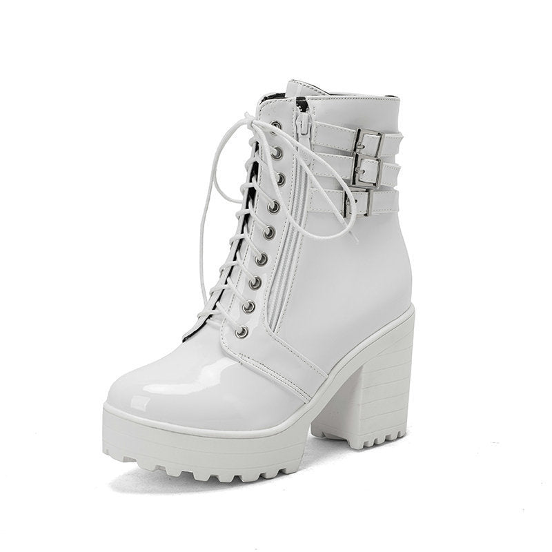 Women's High Heeled Autumn And Winter Boots - Weriion