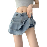 Women's High Waist Denim Skirt - Weriion