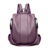 Women's Large Capacity Backpack Soft Leather Travel Bag - Weriion