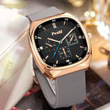 Women's Large Dial Silicone Strap Casual Quartz Watch - Weriion