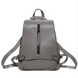 Women's Leather Backpack With Unique Zipper Design - Weriion