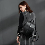 Women's Leather Backpack With Unique Zipper Design - Weriion