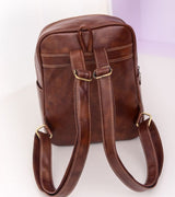 Women's Leather Vintage Fashion Backpack - Weriion