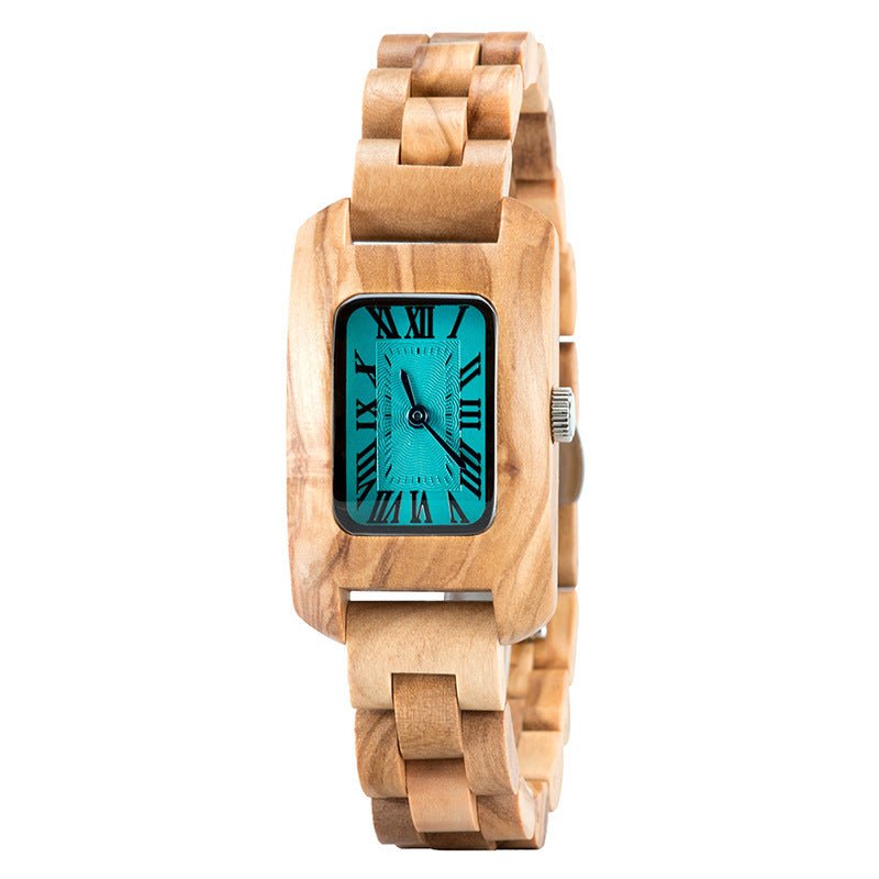 Women's Rectangular Small Wood Watch - Weriion