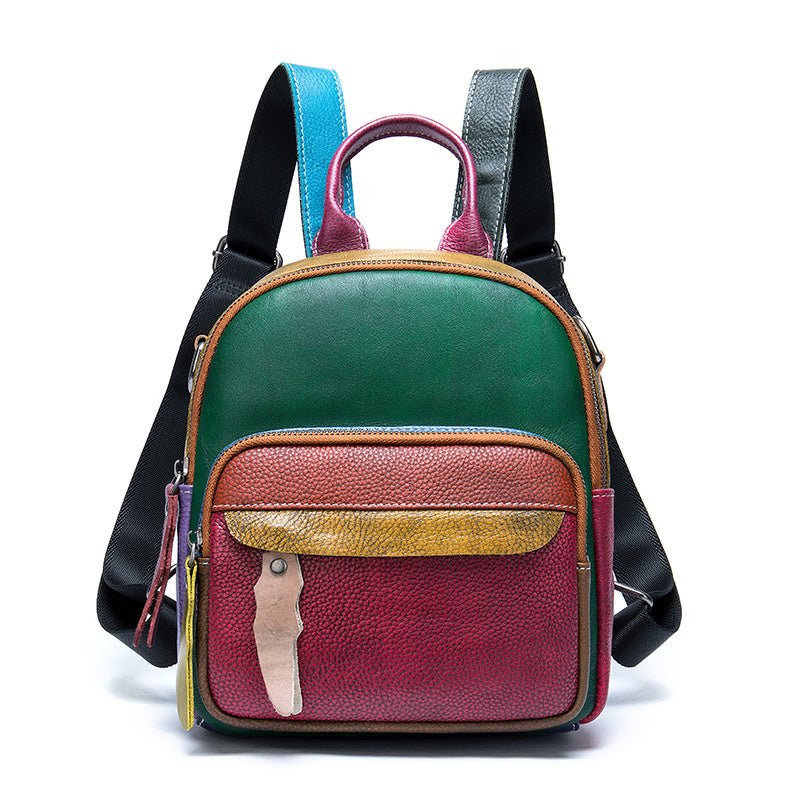 Women's Retro Vintage Leather Backpack - Weriion