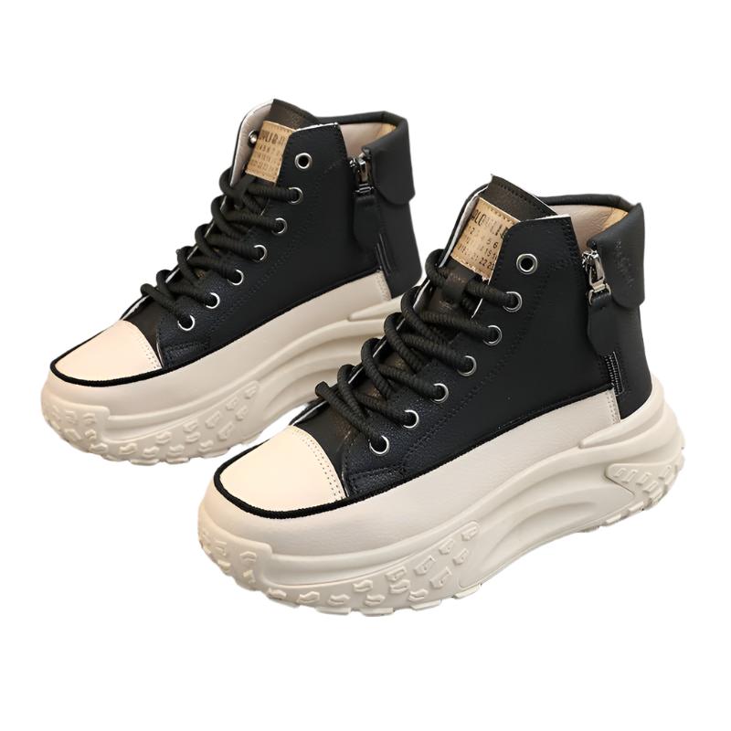 Women's Round Toe Height Increasing Shoes Casual Sneakers - Weriion