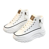 Women's Round Toe Height Increasing Shoes Casual Sneakers - Weriion