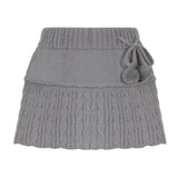 Women's Simple A - line Wool Ball Knitted Skirt - Weriion