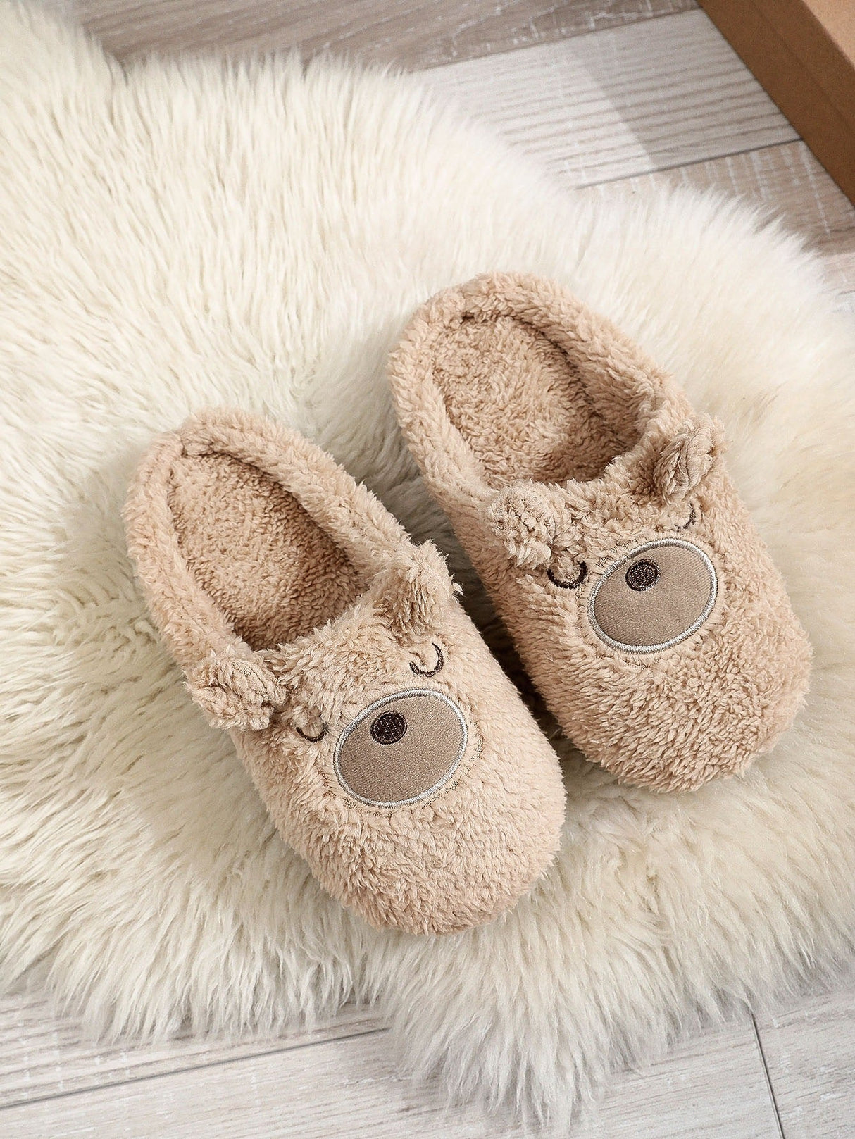 Women's Soft Cute Round Toe Indoor Teddy Bear Slippers - Weriion