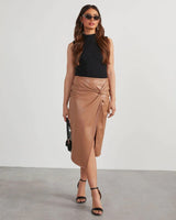 Women's Split Mid - Length Hot Girl Leather Hip Skirt - Weriion