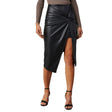 Women's Split Mid - Length Hot Girl Leather Hip Skirt - Weriion