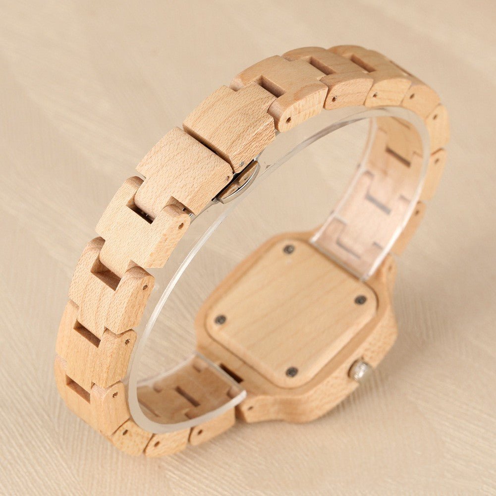 Women's Square Bamboo Wood Watch - Weriion