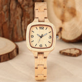 Women's Square Bamboo Wood Watch - Weriion