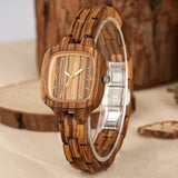 Women's Square Bamboo Wood Watch - Weriion